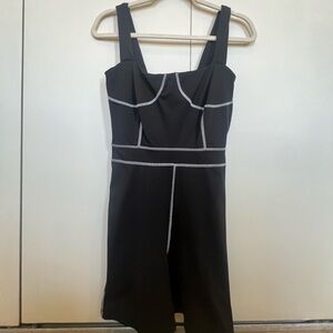 WEWOREWHAT Black, white trim shorts romper